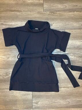 EUC SARAH BIBB Folly PDX Slow Fashion Chunky Turtleneck Belted Tunic
